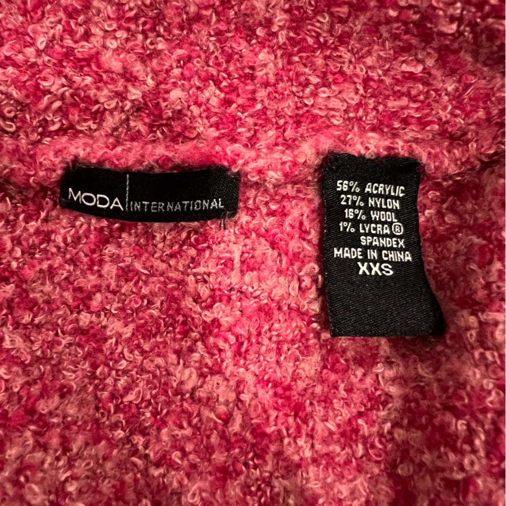 Moda International Boucle’ Pink Sweater, XXS - Picture 5 of 5